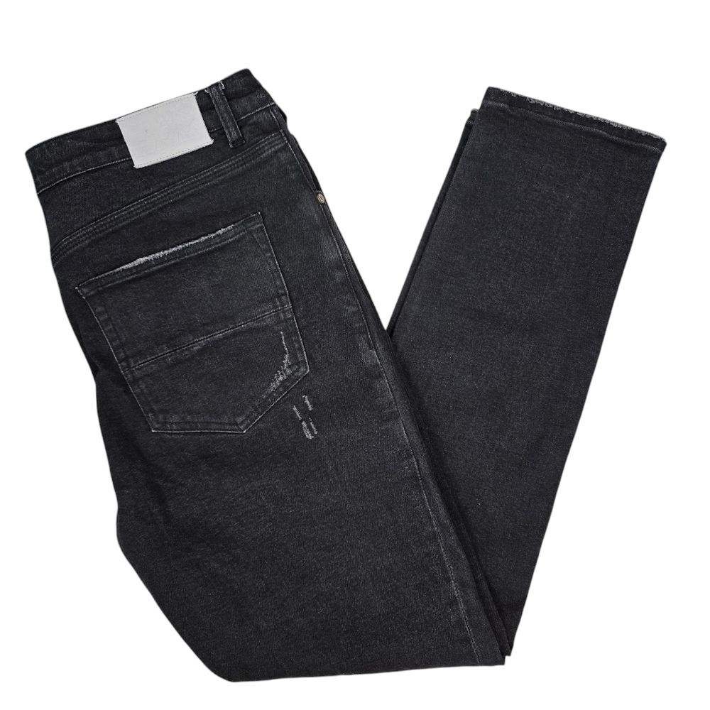 Half Evil 333 Button Fly Distressed 5 Pocket Style Jeans 40x32